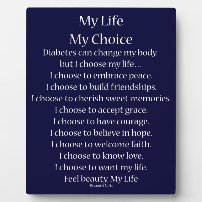 Mein Lebensdiabetes Inspirationsgedicht Plaque Fotoplatte (Vorderseite)