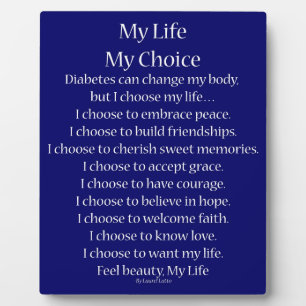 Mein Lebensdiabetes Inspirationsgedicht Plaque Fotoplatte