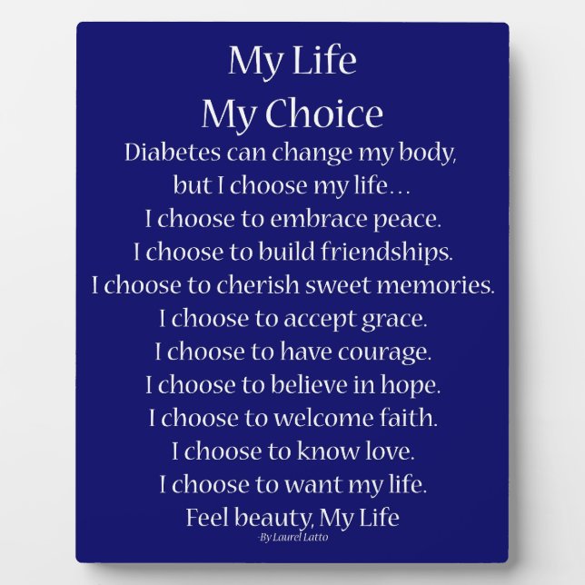 Mein Lebensdiabetes Inspirationsgedicht Plaque Fotoplatte (Vorderseite)