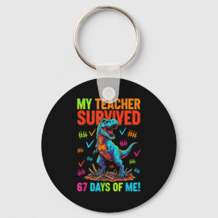 Mein Lehrer überlebte 67 Tage Schule 67 Meme Dino Schlüsselanhänger