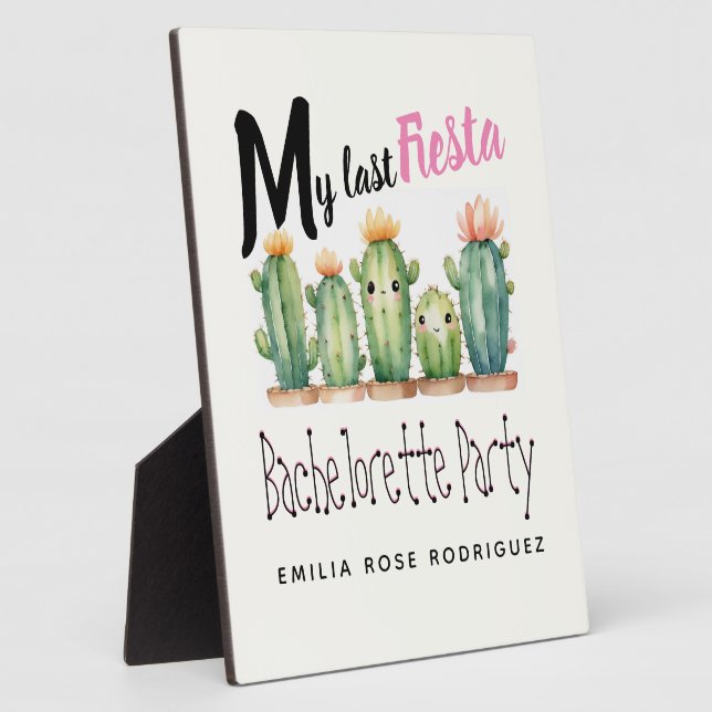 Mein letztes Fiesta Junggeselinnen-Abschied Cacti  Fotoplatte (Seite)