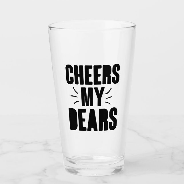 Mein lieber handgezeichnet Typografie-Design Glas (Vorderseite)