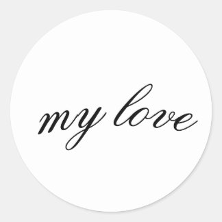 Mein Liebes-Schrift-Sticker - Elegantes Kalligrafi Runder Aufkleber