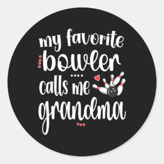 Mein Liebling Bowler nennt mich Bowling Oma Runder Aufkleber