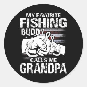 Mein Lieblings-Angelbuddy nennt mich Opa Runder Aufkleber