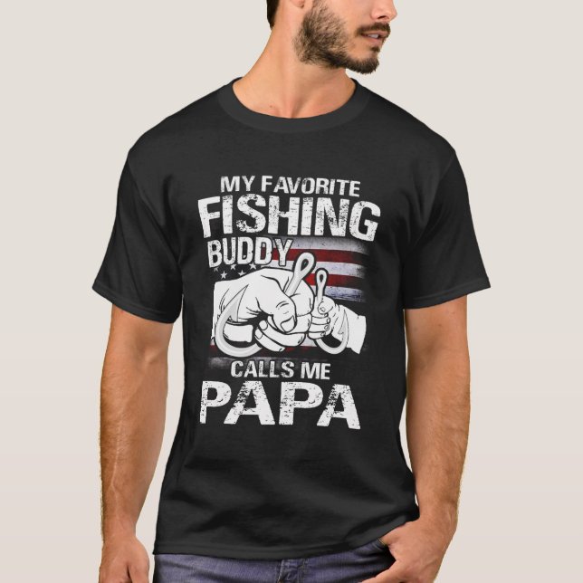 Mein Lieblings-Angelbuddy nennt mich Papa T-Shirt (Vorderseite)