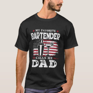 Mein Lieblings-Barkeeper nennt mich Papa patriotis T-Shirt