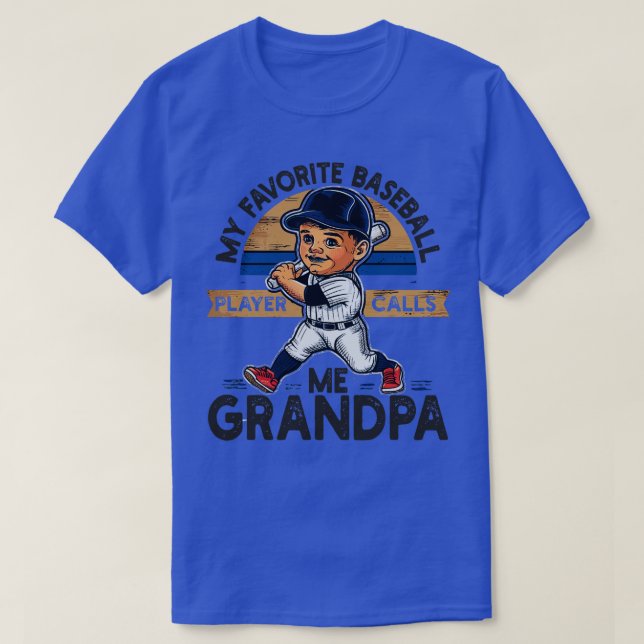 Mein Lieblings-Baseball-Spieler nennt mich Opa T-Shirt (Design vorne)