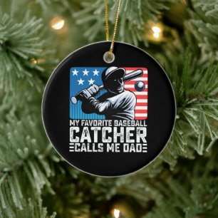 Mein Lieblings-Baseballfänger nennt mich Dad Vater Keramik Ornament