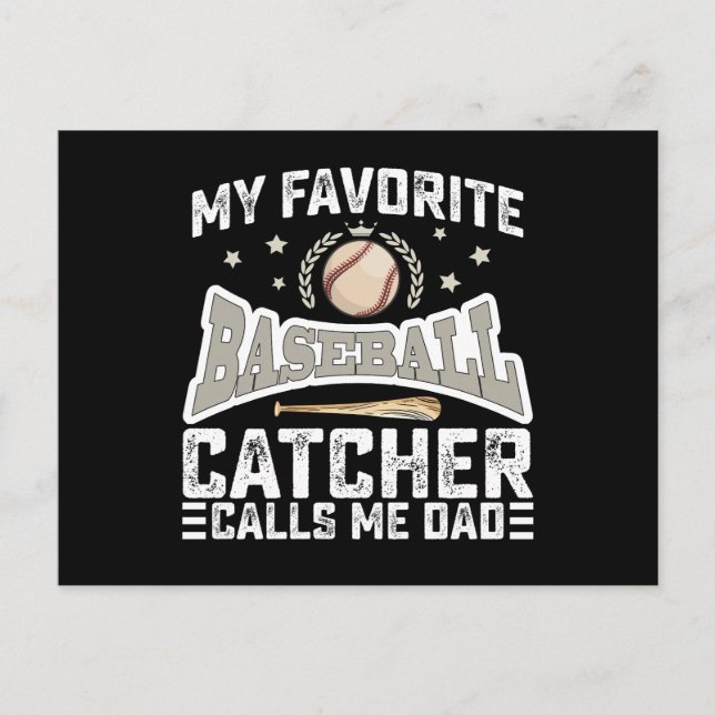 Mein Lieblings-Baseballfänger nennt mich Vater Vat Postkarte (Vorderseite)