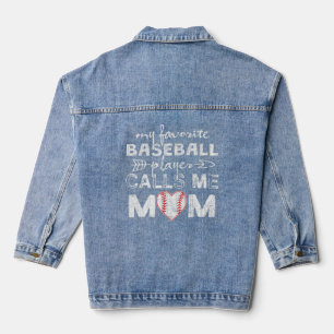 Mein Lieblings-Baseballspieler nennt mich Mama Mut Jeansjacke