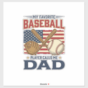 Mein Lieblings-Baseballspieler nennt mich Papa Vin Aufkleber