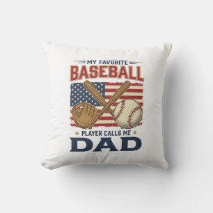 Mein Lieblings-Baseballspieler nennt mich Papa Vin Kissen