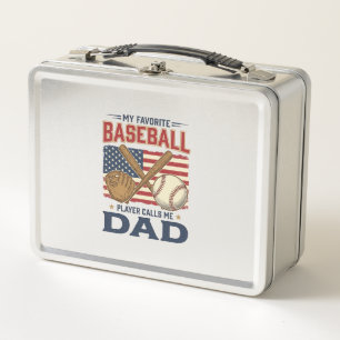 Mein Lieblings-Baseballspieler nennt mich Papa Vin Metall Brotdose