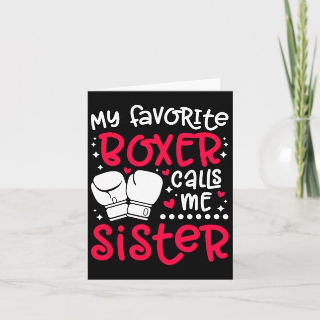 Mein Lieblings-Boxer nennt mich Schwester Boxing S Karte (Vorderseite)
