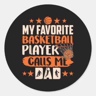 Mein Lieblings-Bysketbyll-Player nennt mich Vater  Runder Aufkleber