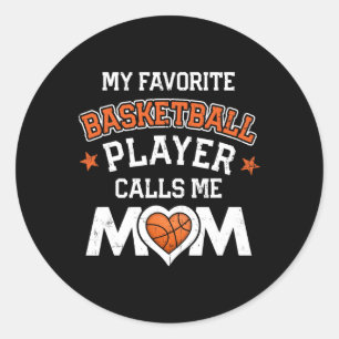 Mein Lieblings-Bysketbyll-Player ruft mich Mama an Runder Aufkleber