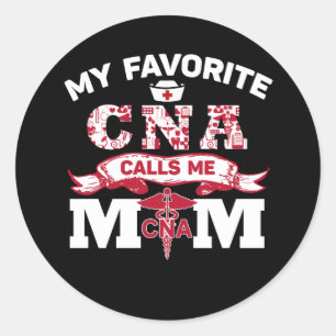 Mein Lieblings-CNA nennt mich Mama Gift Runder Aufkleber