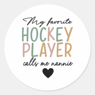 Mein Lieblings-Eishockeyspieler nennt mich Nannie Runder Aufkleber