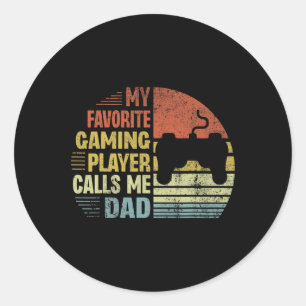 Mein Lieblings-Gaming-Spieler nennt mich Dad Daddy Runder Aufkleber