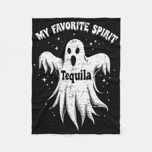 Mein Lieblings-Geist Tequila Drinking Ghost Hallow Fleecedecke (Vorderseite)