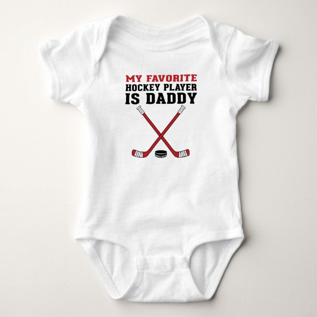 Mein Lieblings-Hockey-Spieler ist Daddy Red Sticks Baby Strampler (Vorderseite)