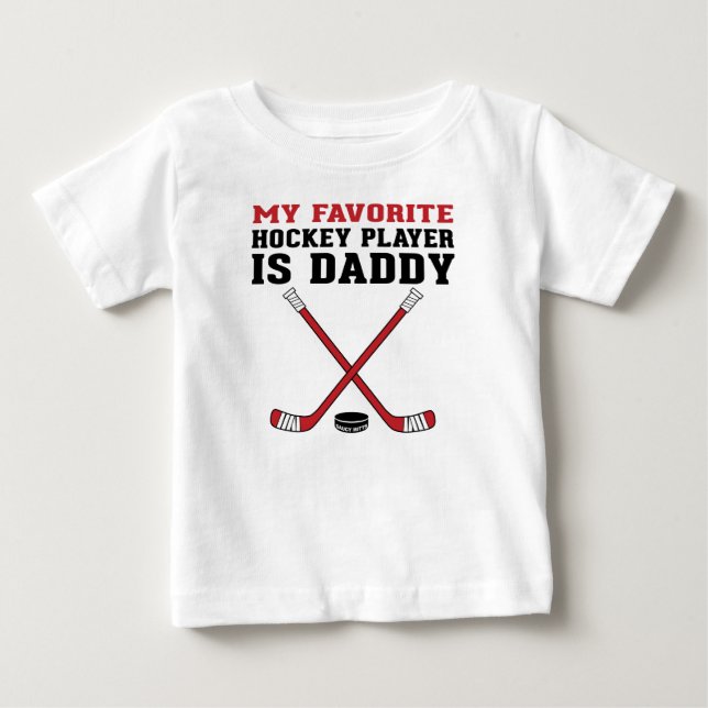 Mein Lieblings-Hockey-Spieler ist Daddy Red Sticks Baby T-shirt (Vorderseite)