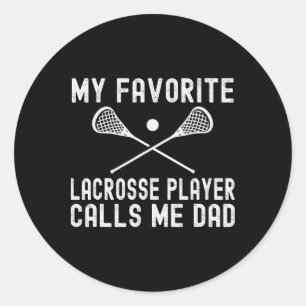 Mein Lieblings-Lacrosse-Spieler nennt mich Dad Vät Runder Aufkleber