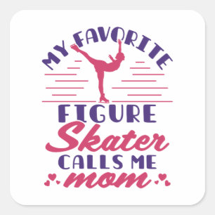 Mein Lieblings-Skater ruft Mama auf Quadratischer Aufkleber