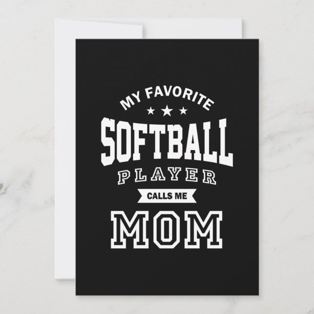 Mein Lieblings-Softball-Player nennt mich Mama Dankeskarte (Vorderseite)