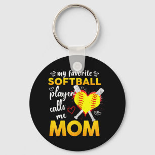 Mein Lieblings-Softball-Player nennt mich Mama Schlüsselanhänger