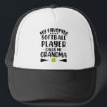 Mein Lieblings-Softball-Spieler nennt mich Oma Truckerkappe<br><div class="desc">Mach deinen eigenen LKW-Hut. Das Design-Tool erlaubt es Ihnen,  Ihre Kunst,  Designs oder Fotos hinzuzufügen,  um einen einzigartigen amerikanischen LKWer Hut zu schaffen! Sie können Text mit coolen Schriftart hinzufügen und eine Vorschau Ihrer Kreation sehen! Unser einfaches Personalisieren von Trucker Hat keine Mindestbestellungen und wird beim Kauf gemacht!</div>