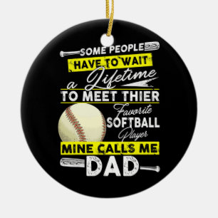 Mein Lieblings-Softballspieler nennt mich Vater Va Keramik Ornament