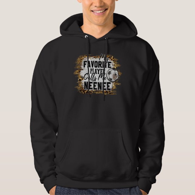 Mein Lieblings-Spieler nennt mich junge Fußballmüt Hoodie (Vorderseite)