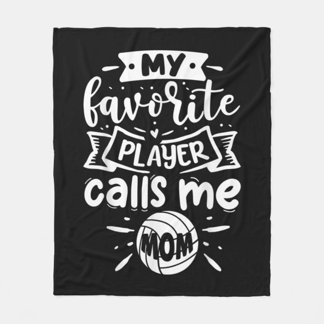 Mein Lieblings-Spieler nennt mich Mama Volleyball Fleecedecke (Vorderseite)