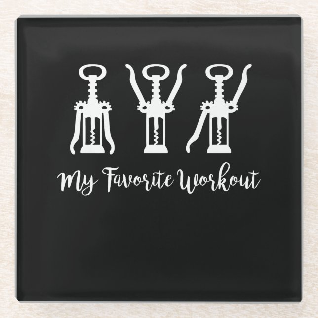 Mein Lieblings-Workout Wein Lover Gefallen an der  Glasuntersetzer (Vorderseite)