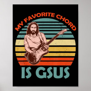 Mein Lieblingsakkord Ist Gsus Jesus Gitarrist Gita Poster