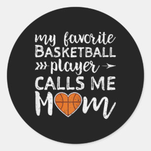Mein Lieblingsbasketballspieler nennt mich Mom Vin Runder Aufkleber