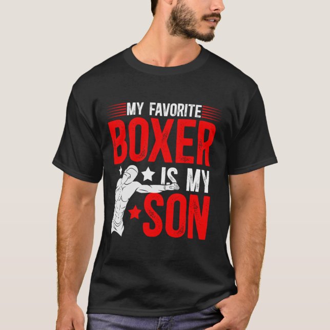 Mein Lieblingsboxer ist mein Son Boxing Vater T-Shirt (Vorderseite)