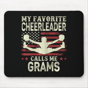 Mein Lieblingscheerleader nennt mich Grams Us Flag Mousepad