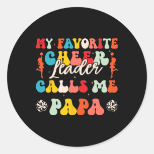 Mein Lieblingscheerleader nennt mich Papa Cheerlea Runder Aufkleber