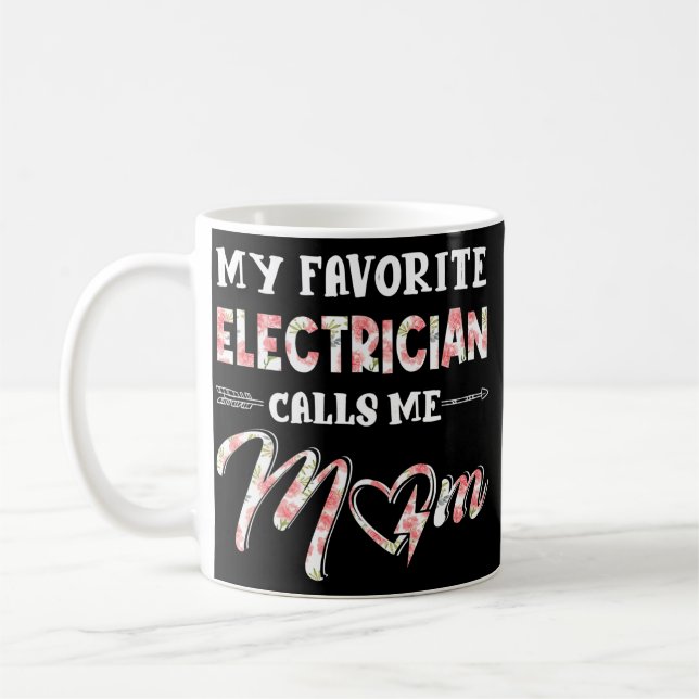 Mein Lieblingselektrischer ruft mich Mama Floral a Kaffeetasse (Links)