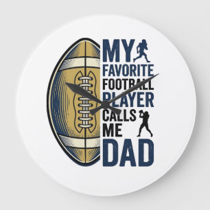 Mein Lieblingsfußballspieler nennt mich Dad Shirt Große Wanduhr