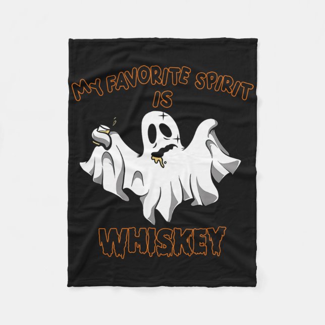 Mein Lieblingsgeist ist Whiskey Boo Groovy Niedlic Fleecedecke (Vorderseite)