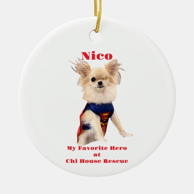Mein Lieblingsheld Weihnachtsdekoration Keramik Ornament (Vorne)