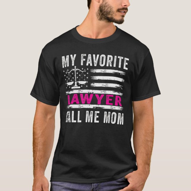Mein Lieblingsjurist nennt mich Mama Usa Flag Mutt T-Shirt (Vorderseite)