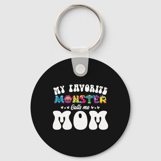 Mein Lieblingsmonster nennt mich Mama Spaß Mutter  Schlüsselanhänger (Vorderseite)