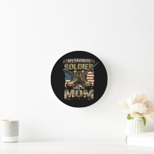 Mein Lieblingssoldat nennt mich Mama Runde Wanduhr
