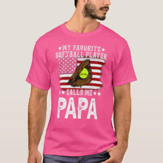 Mein Lieblingsspieler nennt mich Papa Softball Vin T-Shirt