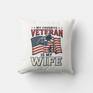 Mein Lieblingsveteran Ist Mein Frau Patriotisches Kissen